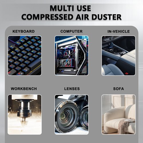 SDFM Electric Air Duster - 130000RPM Compressed Air Duster，3 Gear Adjustable Jet Dry Blower can Reusable Can for Computer Keyboard,Outdoors,Car,Home.… (Black)