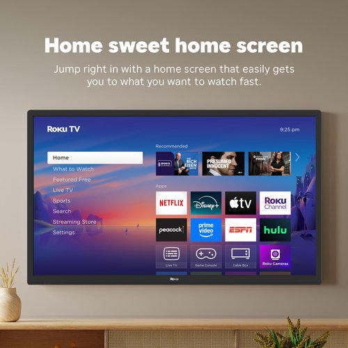 Roku Smart TV 2025 – 32-Inch Select Series, 1080p Full HD TV – Roku TV with Voice Remote – Flat Screen LED Television with Wi-Fi for Streaming Live Local News, Sports, Family Entertainment