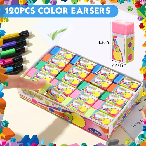 Fullhawl 360 Pcs Operation Christmas Bulk 120 Pcs 0.7mm Mechanical Pencil 120 HB Lead Refills 120 Erasers for Operation Christmas Bags Sunday School Goodie Bags Stuffers Supplies