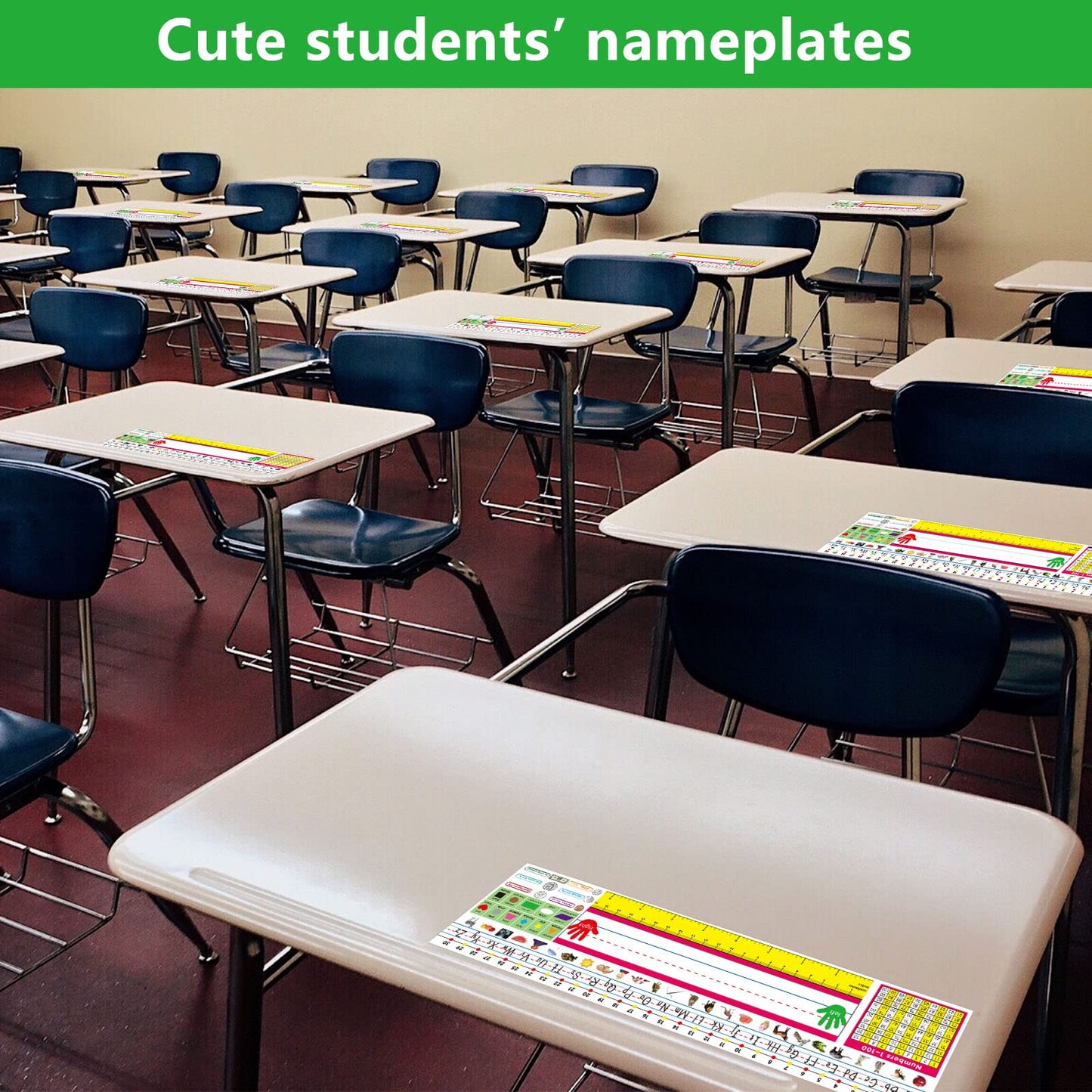 Fancy Land Desk Reference Nameplates Traditional Manuscript Nameplates Self Adhesive Primary Students Desk Plates Pack of 36