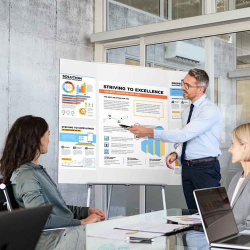 AKONEGE 4 Pack 36" x 48" Trifold Poster Board for Presentation, White Corrugated Cardboard Large Tri Fold Poster Board for Science Fair, Office & School Projects, Photo Displays, Exhibitions Event