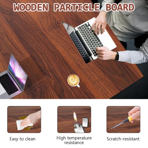 EIELIZ Conference Room Tables, Folding Conference Table, Rectangle Meeting Seminar Table for Conference Room Office Classroom (2, Walnut, 55.1in)