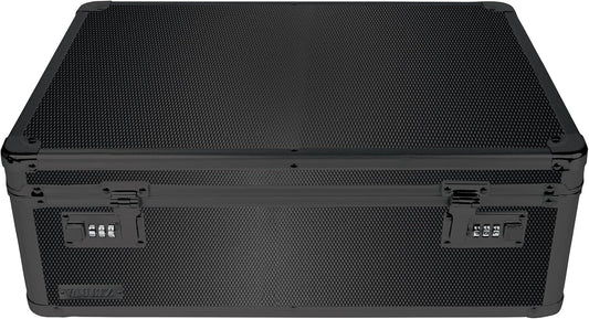 Vaultz Storage Lock Box - Lockable 6.5 x 19.25 x 13.5 Inch Trunk with Combination Lock | Black on Black