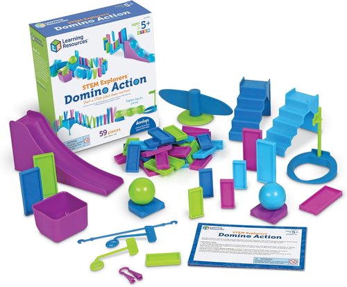 Learning Resources Domino Action STEM Explorers - 59 Pieces Educational Toy for Kids Age 5+