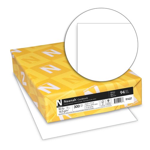 Neenah Premium Cardstock, 8.5" x 11", Bright White & Cardstock, 8.5" x 11", 90 lb/163 gsm, White, 300 Sheets & Creative Collection Classics Specialty Cardstock Starter Kit, 8.5 X 11 Inches, 72 Count