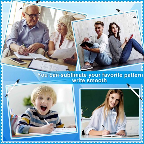 48 PCS Sublimation Pens Blank Bulk Heat Transfer Pen Back to School Aluminum Customized Pen with Heat Shrink Wrap,Sublimation Ballpoint Pen Personalized Clip Pen for DIY School Office Supplies