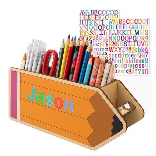 TINGKU Pen Holder Pencil Holder Wooden Desk Organizer Teacher Appreciation Gifts Back to School Decorations Office Organizer Classroom organization and storage Desk Caddy for Brushes Crayon