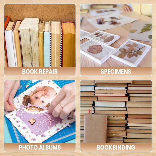 Zulmsuer Book Binding Kits, 7.9”x11.6 Bookbinding Kit Materials Supplies with Wooden Book Press Cover Board Bone Folder Awl Binding Strap for DIY