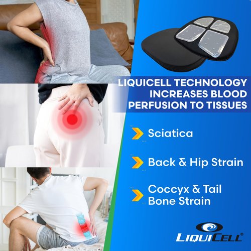 ERGO21 Original Seat Cushion with LiquiCell Technology – Tailbone, Sciatica, Hip & Lower Back Pain Relief – Car Seat Cushion, Office Chair, Truck, Travel, Home – 18"x17"x2"