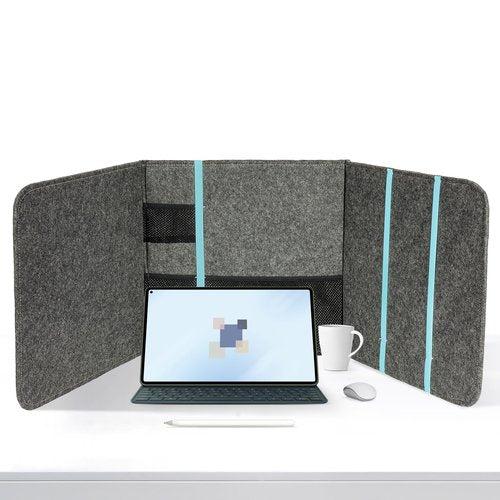 ERGO COLLECT Desk Privacy Folders for Students with Storage – Felt Desk Divider Panel for Adults, Teacher Organization Testing Divider for Classroom, Privacy Shields for Home Office School Desks