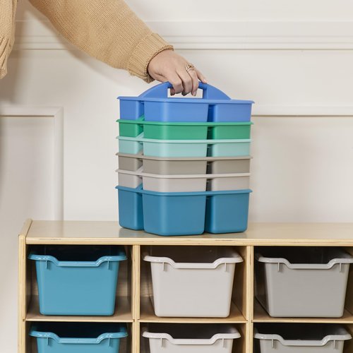 ECR4Kids 3-Compartment Storage Caddy, Storage Organizer, Contemporary, 6-Pack