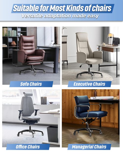 Sytopia 28" Heavy-Duty Office Chair Base Replacement with Wheels (Set of 5), Metal Base with Casters, Total Height: 7.5" (18.9 cm), Compatible with 2" Gas Cylinder