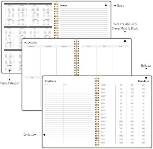 2026-2027 Monthly Planner by [Brand Name] - 24-Month Calendar with Habit Tracker & To-Do List | 7.5" x 10", Spiral Binding