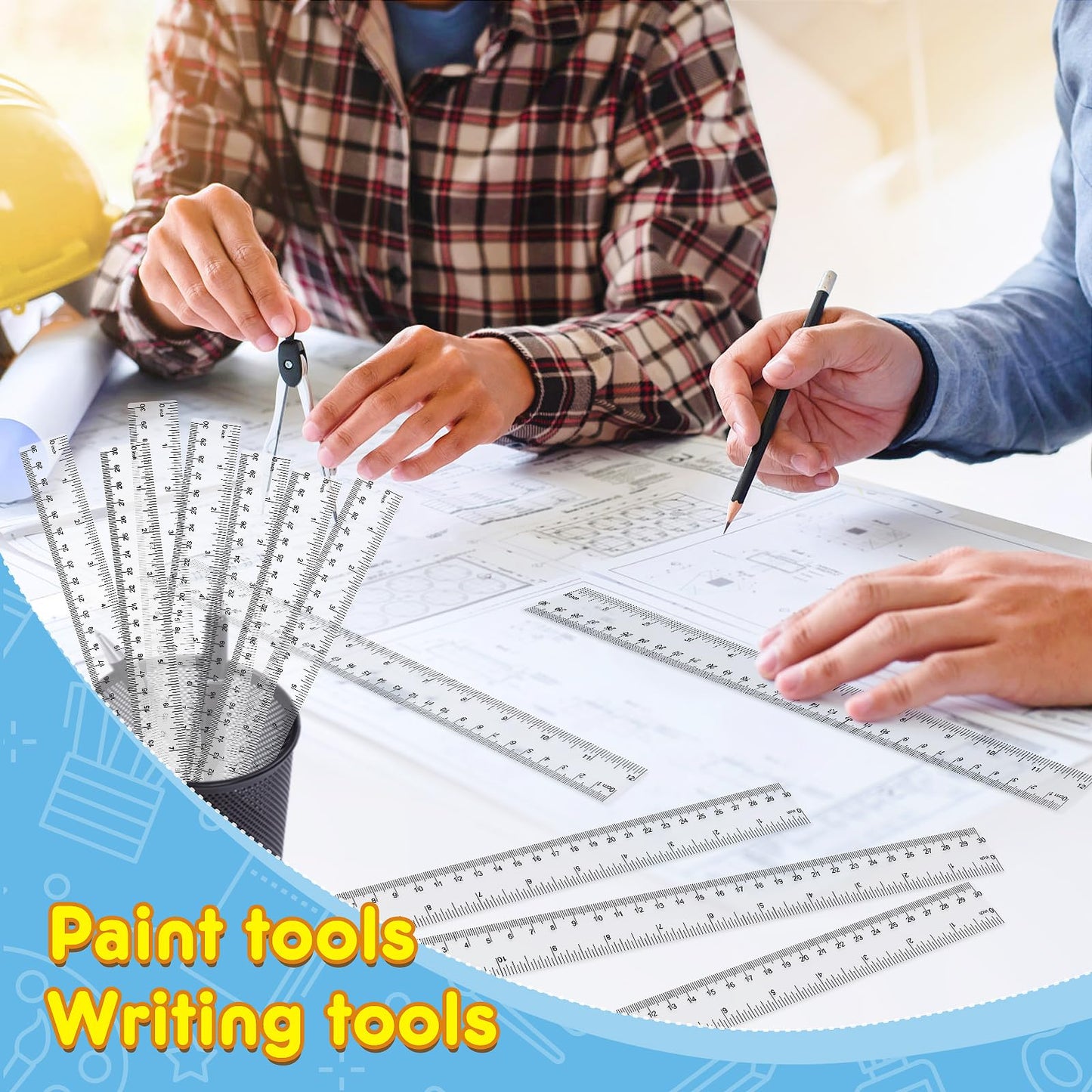 32 Pack Clear Plastic Ruler 12 Inch, Rulers Bulk for Classroom, Transparent Ruler with Centimeters and Inches, Kids Metric Ruler for School, Ideal Back to School Office Home Supplies