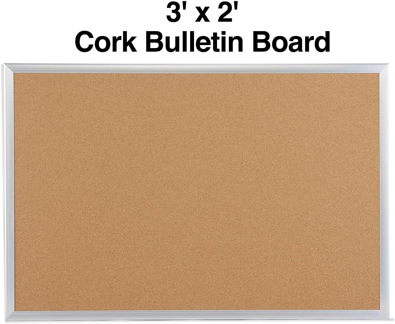 Staples Cork Bulletin Board - Self-Healing Design with Aluminum Frame | 3 x 2 Ft for Home, Office, Classroom