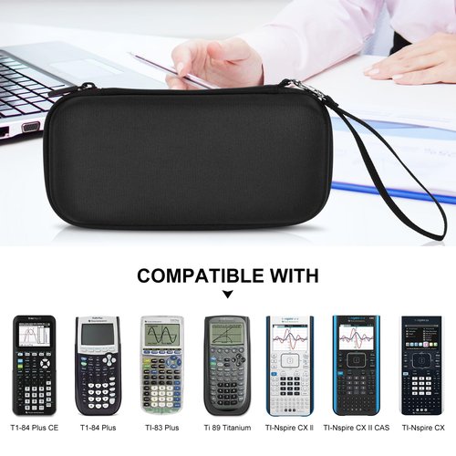 ZUJFPL Hard Graphing Calculator Case Compatible with Texas Instruments TI-84 Plus CE/TI-84 Plus/TI-Nspire CX II CAS/TI-Nspire CX II/TI-83 Plus/TI-85/TI-86/TI30xs/TI36X Pro/TI 34 Calculator - Black