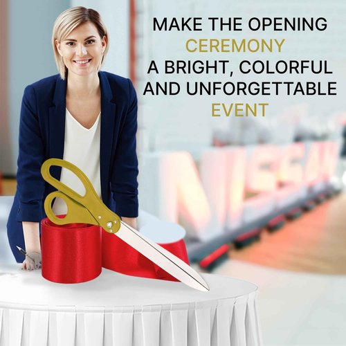 25 Inch Gold Scissors for Grand Opening – Heavy Duty Scisors 25'' Giant Scissors for Ribbon Cutting Ceremony Large Gold Giants Ribbon Cutting for Special Events Inaugurations and Ceremonies