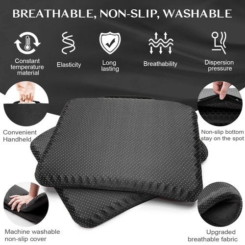 Gel Seat Cushion, for Long Sitting -Double Thick Gel Seat Cushion Breathable Honeycomb Chair Cushion with Non-Slip Cover for Office Chair Car, Wheelchair, Long Trips,Relief Sciatica Pain