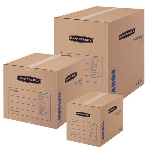 Bankers Box Small Moving Box 15 Pack, Pre-Printed for Labeling, 16.5-in x 12.25-in x 12.675-in (7713802)