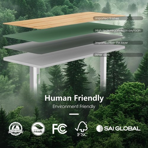 Monomi Electric Standing Desk, 47.2 inches Height Adjustable Desk, Ergonomic Computer Home Office Sit Stand Up Desk with Memory Preset Controller (Light Vintage Brown)