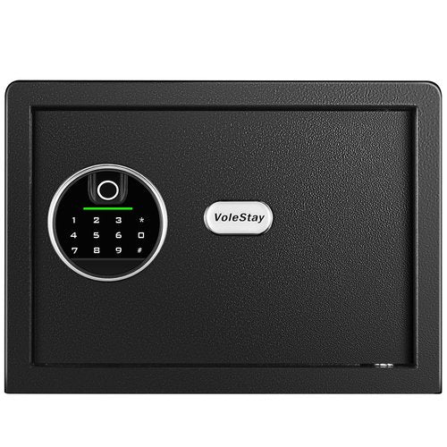 Biometric Home Safe, Fingerprint Gun Safe Lock Box,Money Box for Jewelry Handgun Cash Valuables,Perfect for Home/Office/Hotel, Black, 0.8 Cubic Feet