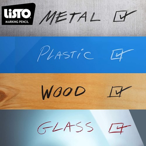 Listo 1620/162 Marking Pencils Kit - 12 Black Pencils, 72 Refill Leads - Includes Grease/China/Wax Pencils & Orange Pencil
