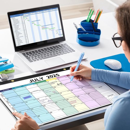 Timart Desk Calendar 2025-2026, 18 Months Calendar Runs from July 2025 to December 2026, Large 17" x 12" Desktop/Wall Monthly Calendar with to-do List For Home School, Office