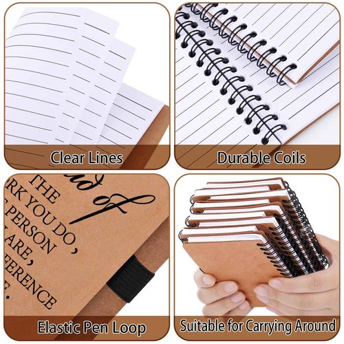 40 Sets Employee Appreciation Gifts Inspirational Spiral Notebooks Thank You Bamboo Ballpoint Pens Bulk Motivational Journals Encouragement Gifts for Teacher Coworker Nurse