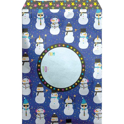 Jillson & Roberts Small Christmas Decorative Foam Padded Mailing Envelopes, White, Blue, Navy, Red, Green, Lime, Pink, Purple, Yellow, Orange, Black, 12 Count