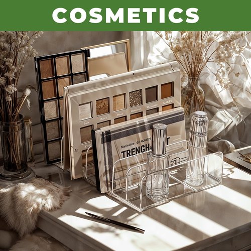 4 Pcs Acrylic Mail Holder, Acrylic File Mail Desktop Organizer Sorters, 7 Compartments Acrylic Mail Organizer, Clear Desk Organizer File Holders, Acrylic Letter Organizer for Office, Home, School