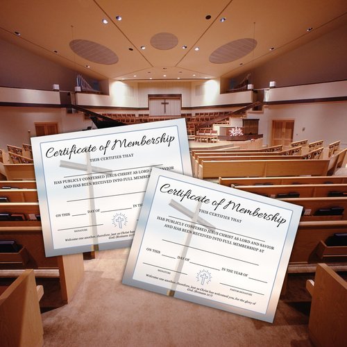 New Church Membership Certificate 30pk 8.5x11” Cross Modern Recognition to Frame Baptism Welcome Folder Dedication to Church Affirmation