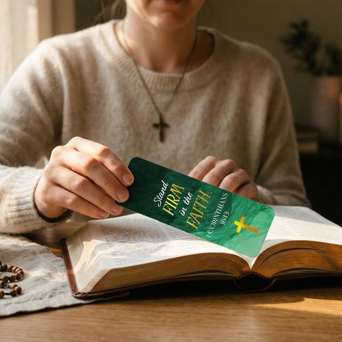 Decorably Gold Foil Bible Bookmarks - 100 Pack of 2x6in Inspirational Double-Sided Designs with Elegant Cross