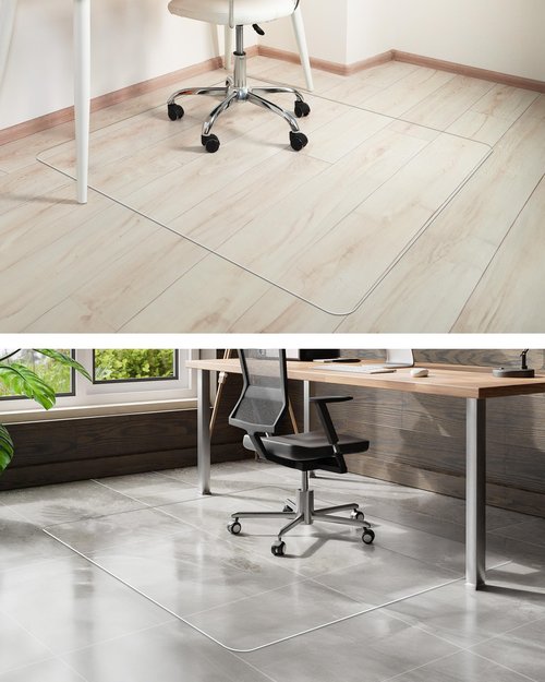 YSAGi Office Chair Mat for Hardwood Floor，48""X53"" Non-Slip Computer Chair Mat，Desk Floor Mat，Easy Glide Office Floor Mats for Rolling Chairs Carpet, Clear Floor Mat for Office Home Chair, 202405