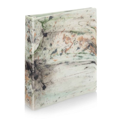 Carstens Limited Edition 1.5-Inch Green Marble Heavy Duty 3-Ring Binder – Side Opening, Waterproof, Durable Plastic, No-Gap Rings, Holds 250 Sheets, BPA-Free, Made in USA (2053-3R)