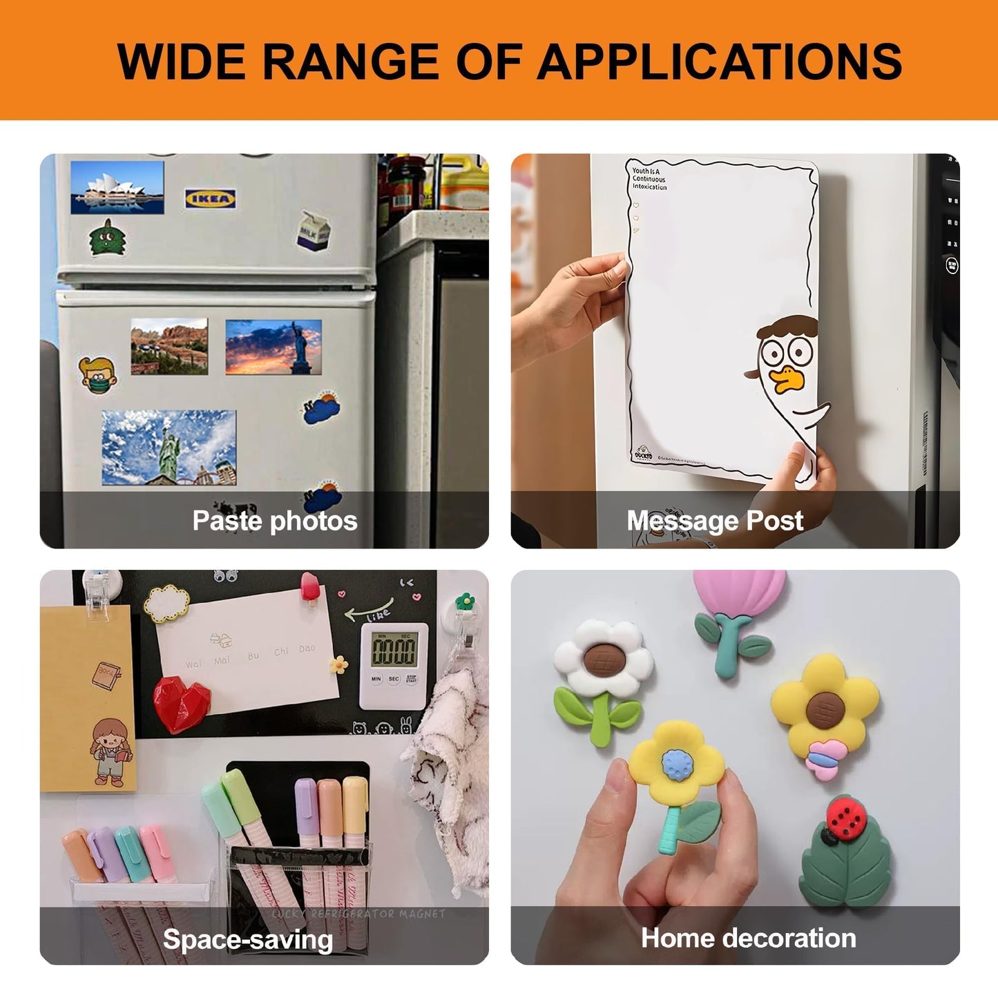 Magnetic Sheets with Adhesive Backing - Easy to Cut Magnet Sheet for Photos, Stickers, Die Storage - A4 Large Size (12" x 8.5") - Extra Strong and Durable Displate Magnets for Fridge, Cabinets (4Pcs)
