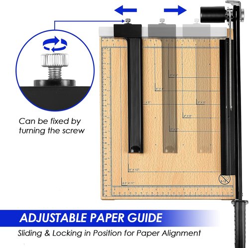 CreGear 12" Paper Cutter - Heavy Duty Guillotine Trimmer for Precision Cutting | Cuts 12-16 Sheets