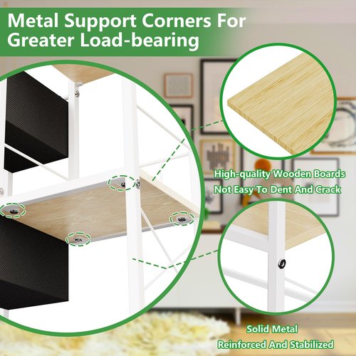 YITOBA 3 Tier Book Cart with Lockable Wheels, Movable Rolling Bookshelf, Metal Rolling Storage Cart, Small Utility File Organizer Cart for Office, Kitchen, Bathroom (White)