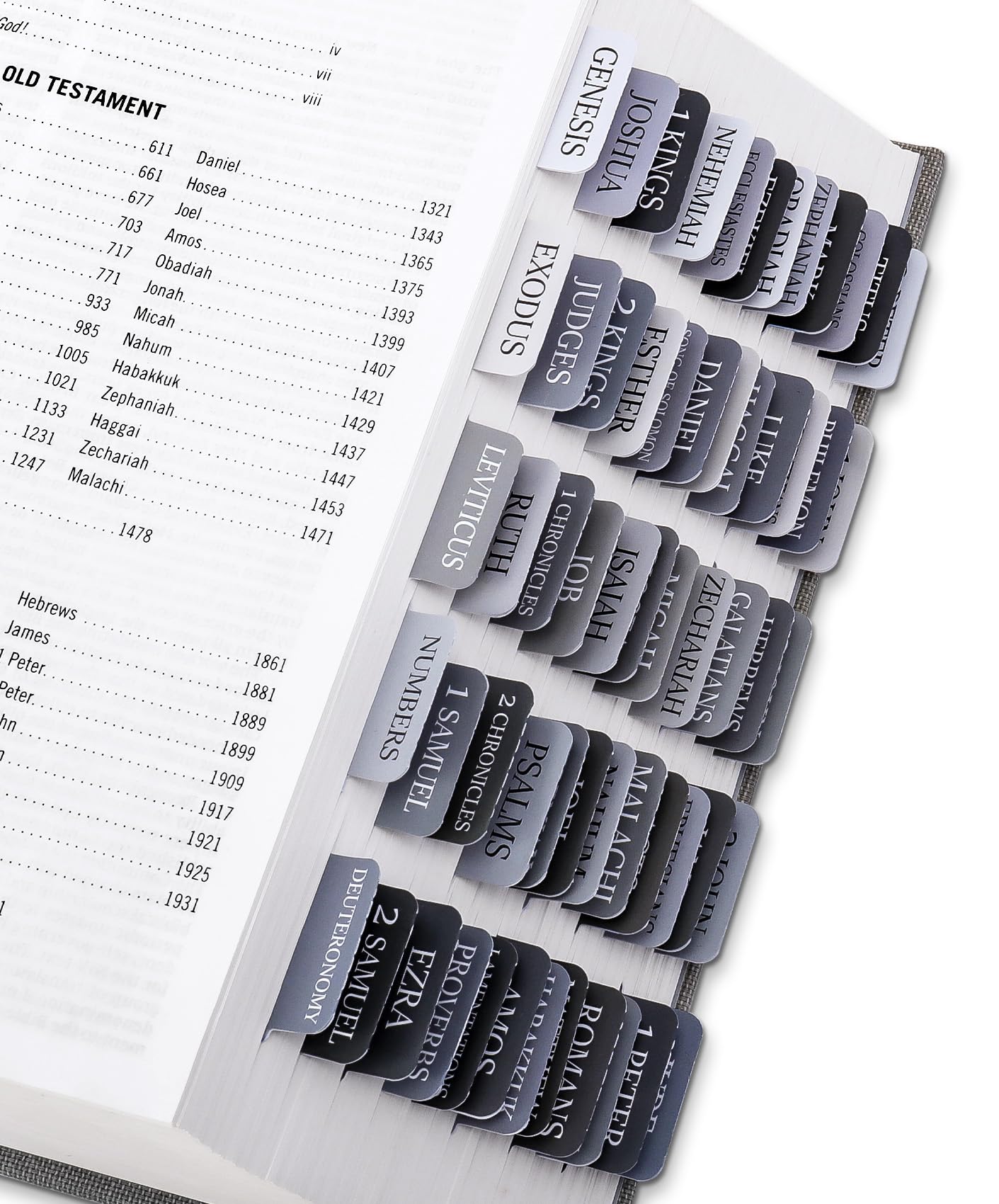 Bible Tabs for Women & Men, Bible Tabs for Study Bible, Large Print Bible Tabs for Easy Navigation, Bible Index Tabs, 66 Tabs Old & New Testament, Extra 9 Blank Tabs - Gray