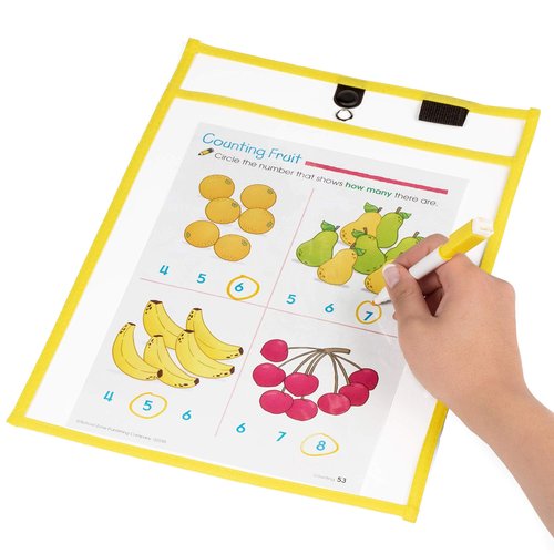 Magnetic Dry Erase Pockets by Two Point (30-Pack) - 10 x 14 in - Portrait Clear Dry Erase Pocket Sleeves, Job Shop Ticket Holders, Clear Paper Sleeves Protectors, Magnetic Pouch