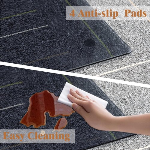 Natsukage Glass Chair Mat 36" x 36" 1/4" Thick Tempered Glass Office Chair Mats Desk Chair Mat for Carpet or Hardwood Floor Computer Chair Mat Floor Protector(Grey) (A-GE10013-NAT-USAM022)