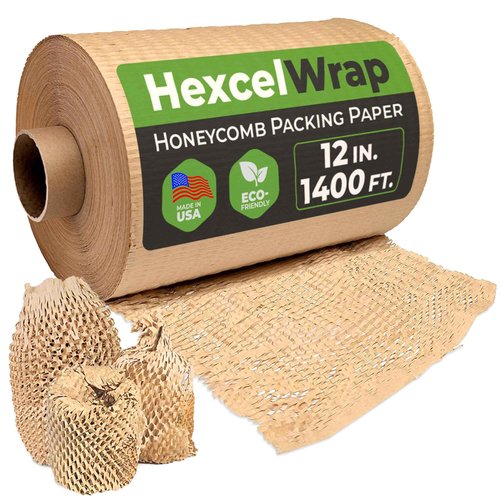 ipg HexcelWrap Kraft Paper Cushioning Roll, 15.25" x 840 ft, Brown Kraft