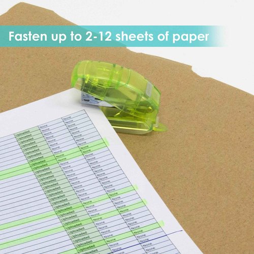 BAZIC Products Mini Stapler w/500 Staples, Standard (26/6) Built-in Staple Remover, Soft Grip 12 Sheets, Portable Small Staplers for Home Office School, 24-Pack