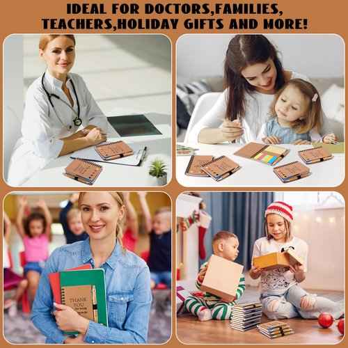 30 Sets Employee Appreciation Gifts Bulk Inspirational Spiral Notebooks with Sticky Notes Motivational Journals Ballpoint Pens Thank You Gifts for Teacher Nurse Coworker (30, Thank)