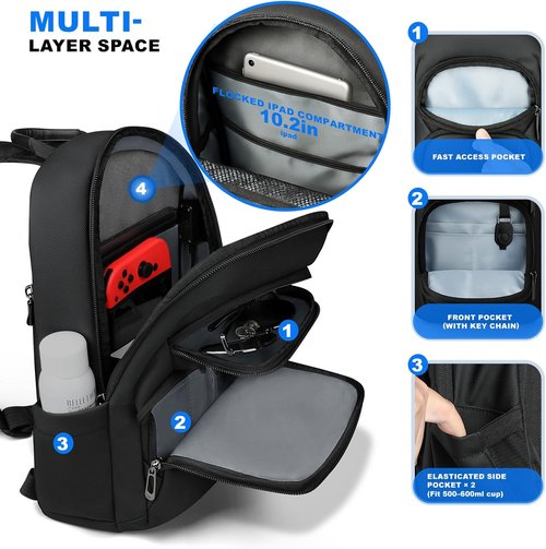 **hk Sling Bag for Men - Lightweight Waterproof Crossbody with Tablet Pocket & USB Charging Port**