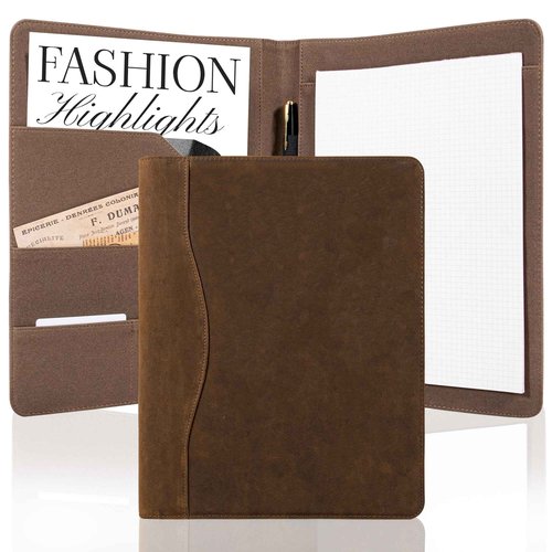 AZXCG Portfolio Binder,Leather Portfolio for Men and Women,Legal Pads Padfolio, Resume Folder with Card Holder,Professional Business Padfolio for Meetings and Interviews