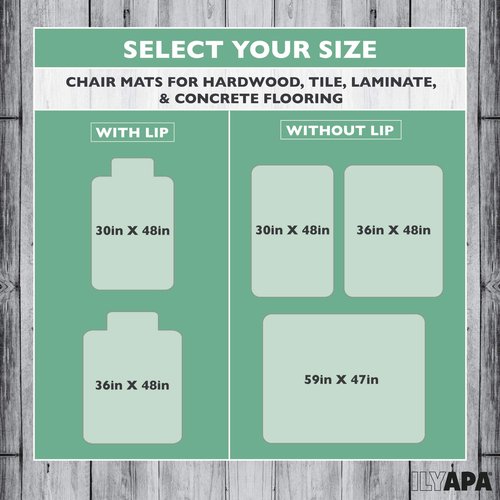 Ilyapa Hardwood Chair Mat 30" x 48" Heavy Duty Clear PVC Office Chair Mat for Hardwood and Tile Floors, Floor Protection for Home or Office