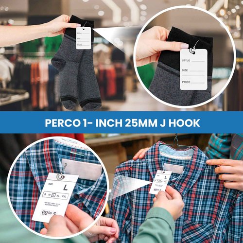 Perco 1- Inch 25mm J Hook Standard Tagging Attachments Fasteners Tag Pins (20,000 Barbs)