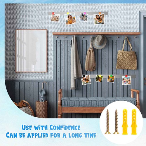 Mooliwe 2 Pcs 48 x 2 Frameless Magnetic Bulletin Board Strip for Wall Stainless Iron Metal Bulletin Bar Board Memo Strip with 16 Magnets 4 Nails 4 Wall Anchors for School Office Home
