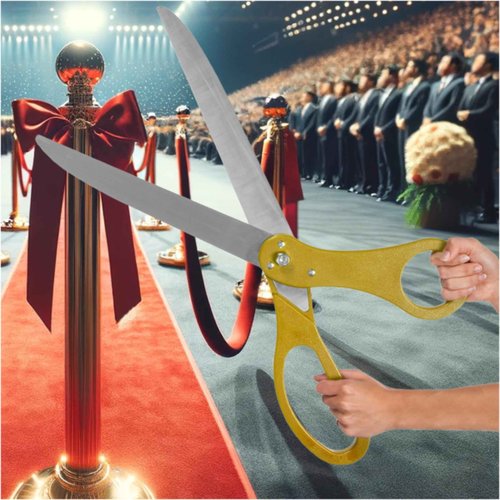25 Inch Gold Scissors for Grand Opening – Heavy Duty Scisors 25'' Giant Scissors for Ribbon Cutting Ceremony Large Gold Giants Ribbon Cutting for Special Events Inaugurations and Ceremonies
