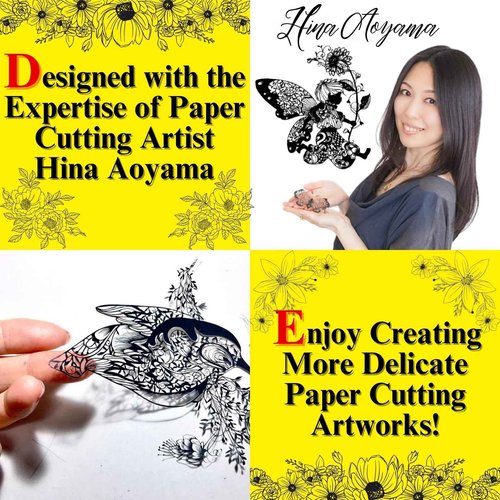 CANARY Professional Paper Scissors 4" [Extra Pointed Tips], Mini Precision Scissors for Cutting Art, Kirie Paper Cut Art, Made in Japan